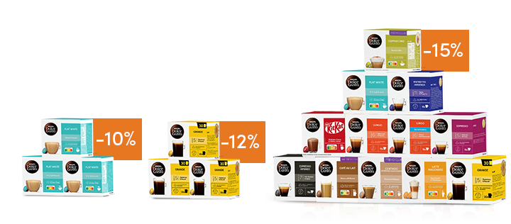 Koffiesmaken | Voordeelverpakkingen | NESCAFÉ Dolce Gusto header image