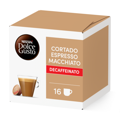 Doos van 16 NESCAF&Eacute; Dolce Gusto Cortado Decaffeinato 16 Capsules capsules