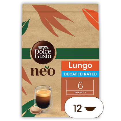 verpakking van NEO Lungo Decaffeinato pads
