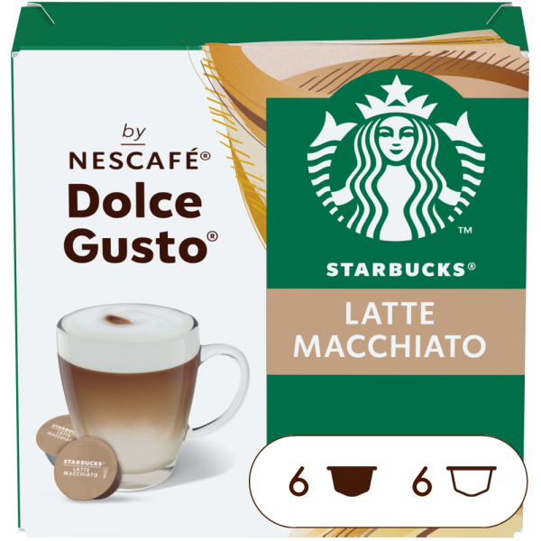 Doos van 12 NESCAFÉ Dolce Gusto Starbucks® Latte Macchiato 12 Capsules capsules