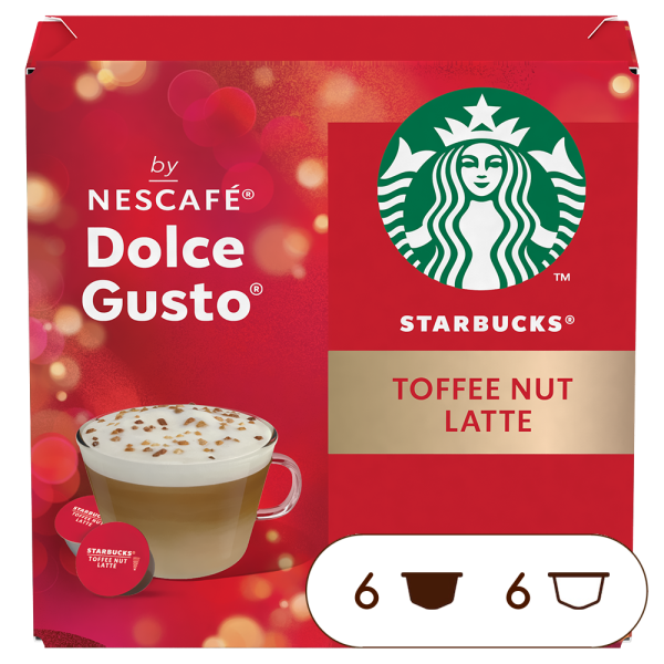 Doos van 12 NESCAFÉ Dolce Gusto Starbucks® Toffee Nut Latte 12 Capsules capsules