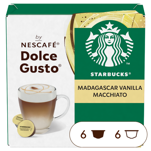 Doos van 12 NESCAFÉ Dolce Gusto Starbucks® Madagascar Vanilla Macchiato 12 Capsules capsules