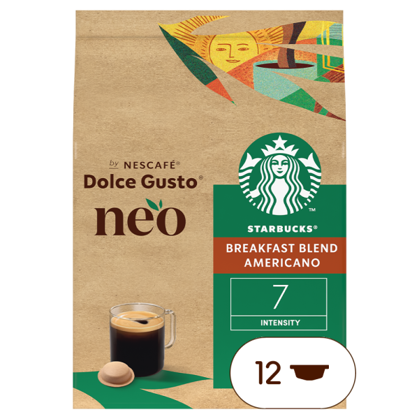 verpakking van NEO Starbucks breakfast blend americano pads