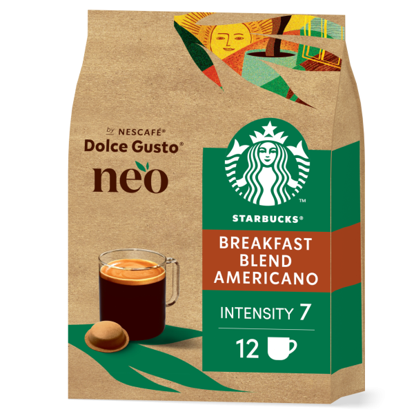 verpakking van NEO Starbucks breakfast blend americano pads