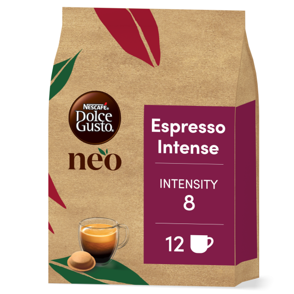 verpakking van NEO espresso intense pads