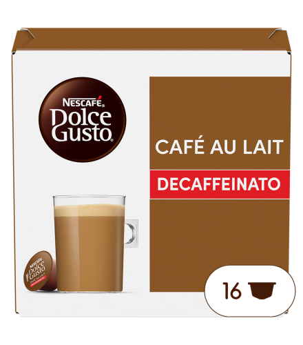 Doos van 16 NESCAF&Eacute; Dolce Gusto Caf&eacute; au Lait Decaffeinato 16 Capsules capsules