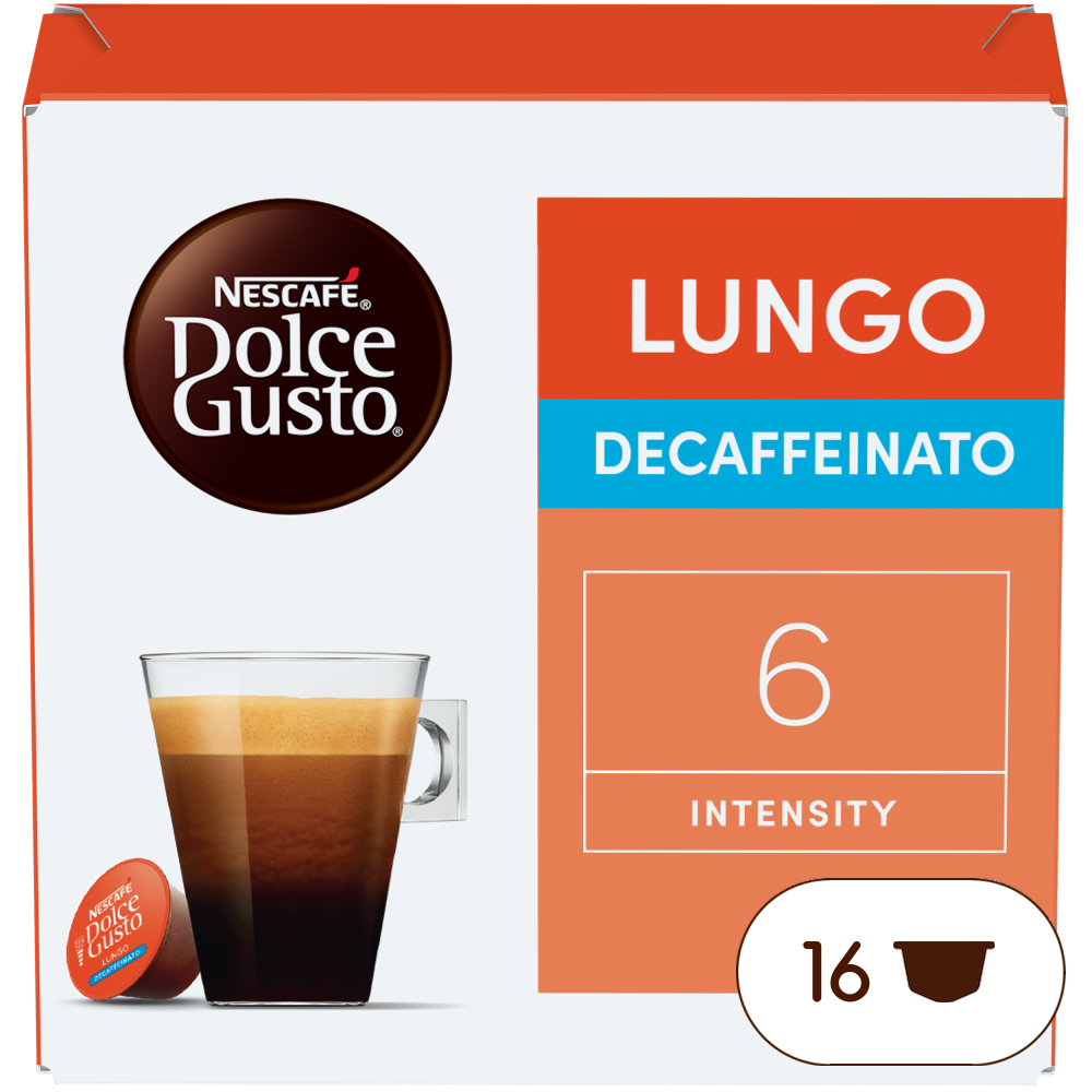 Doos van 16 NESCAFÉ Dolce Gusto Lungo Decaffeinato 16 Capsules capsules
