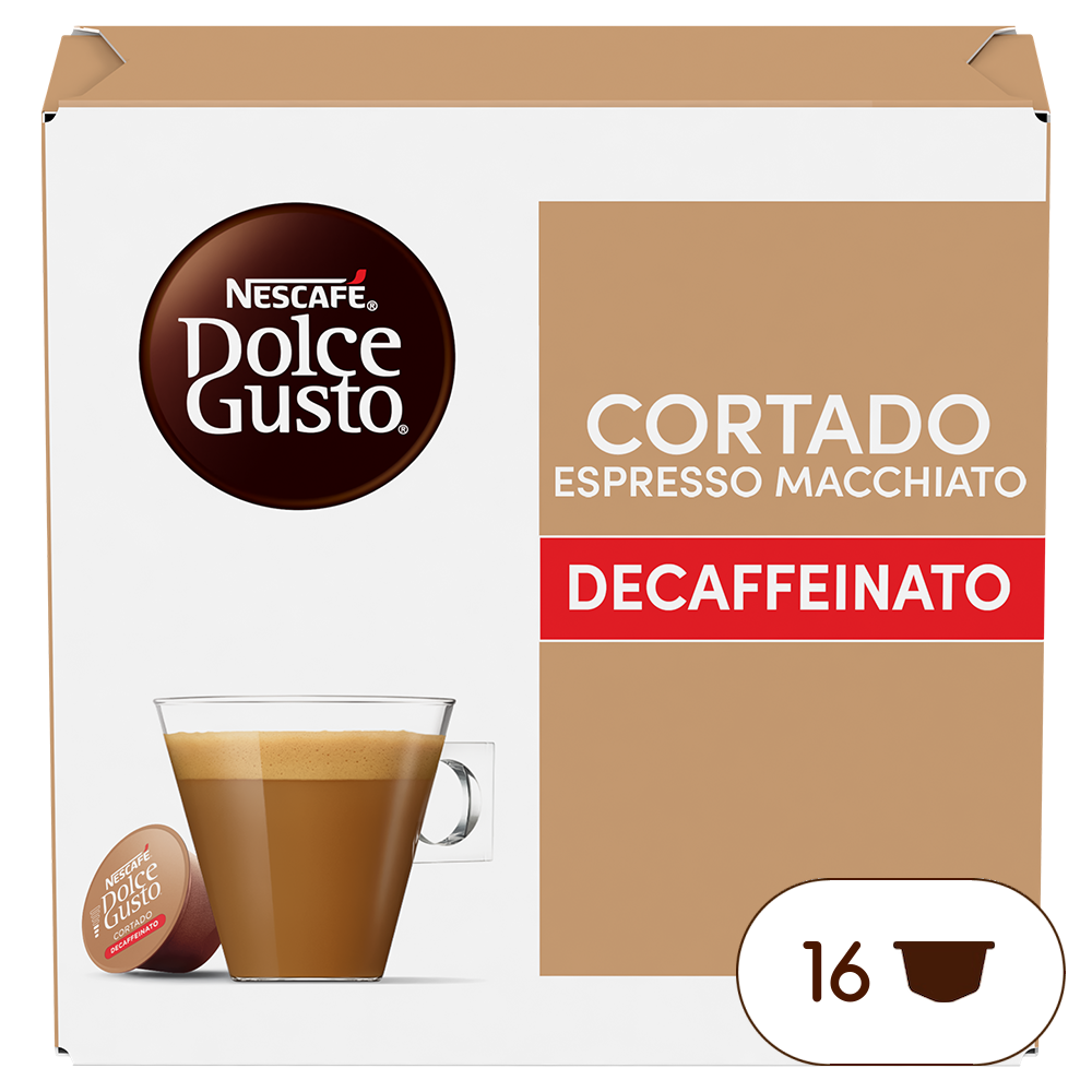 Doos van 16 NESCAFÉ Dolce Gusto Cortado Decaffeinato 16 Capsules capsules