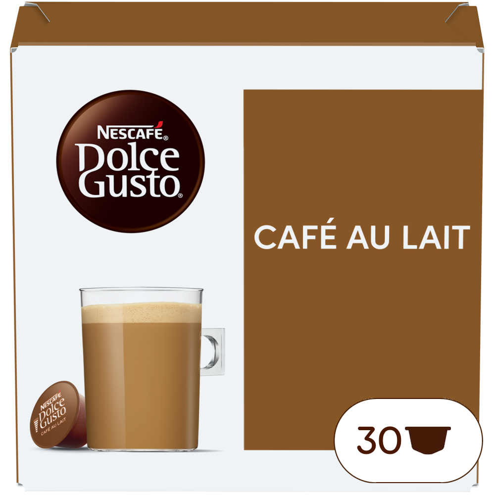 Doos van 30 NESCAFÉ Dolce Gusto Café au Lait 30 Capsules capsules