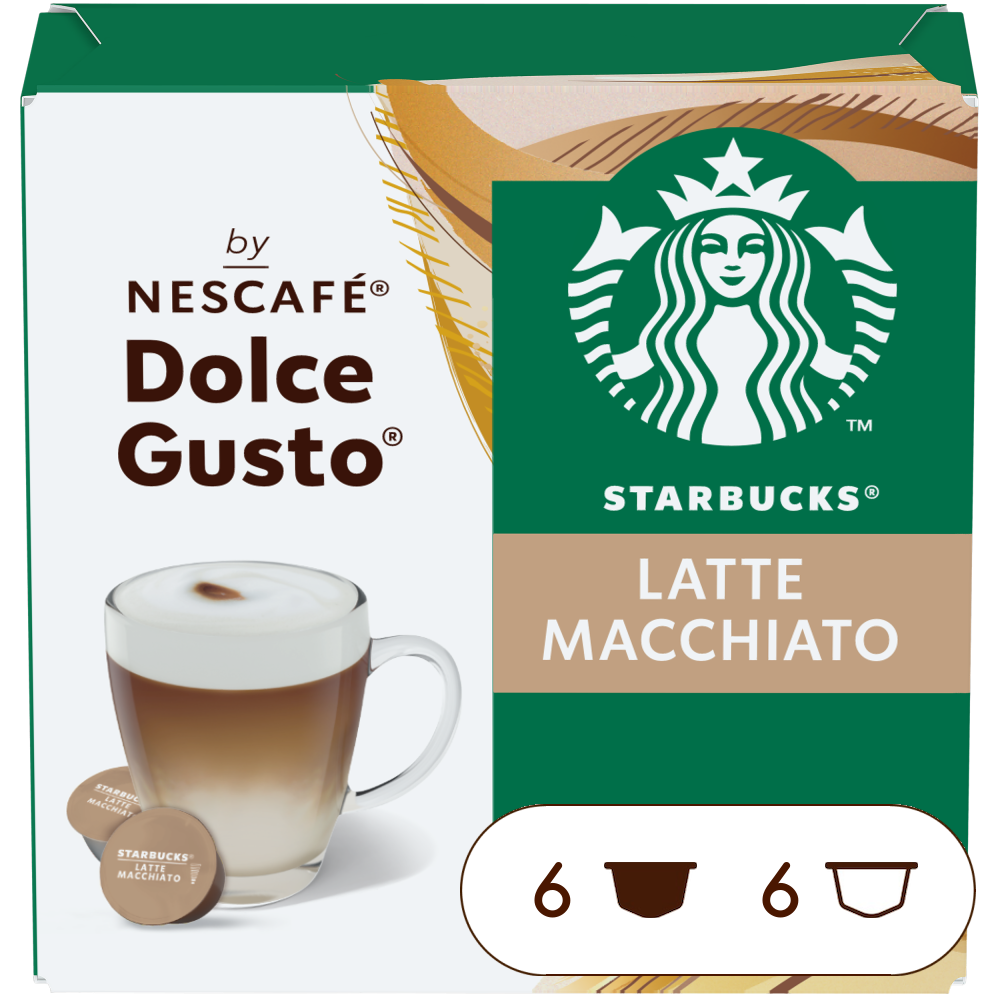 Doos van 12 NESCAFÉ Dolce Gusto Starbucks® Latte Macchiato 12 Capsules capsules