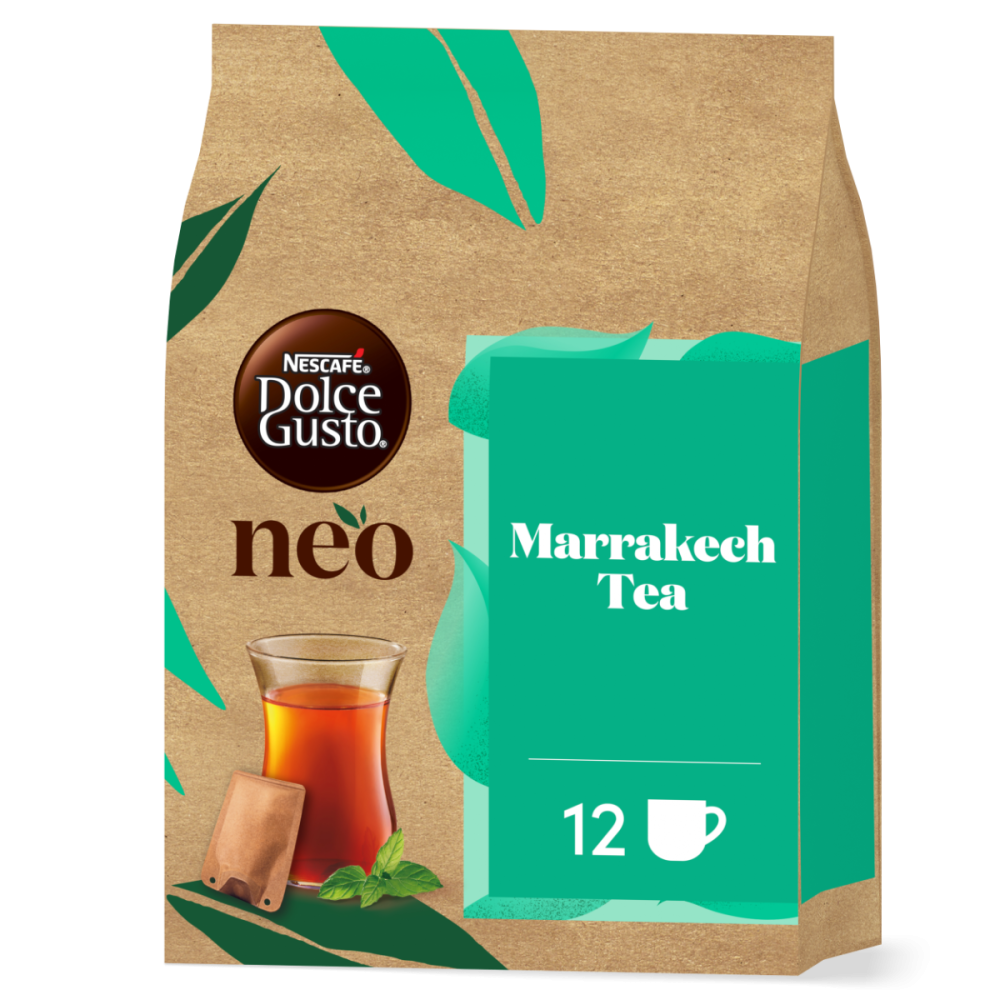 vooraanzicht van de NEO Marrakech Tea met een zakje