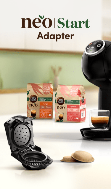 NESCAF&Eacute; Dolce Gusto-producten en NESCAF&Eacute; Dolce Gusto-machine met de NEO Start Adapter