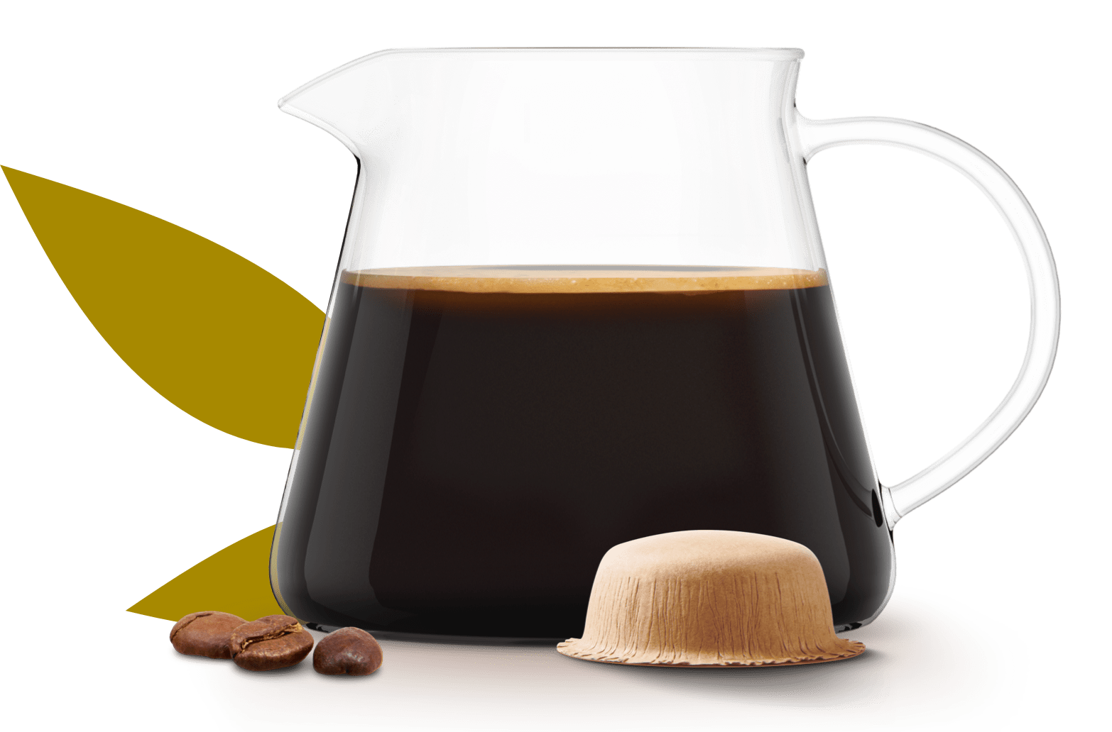 een volle karaf koffie naast een NEO pad