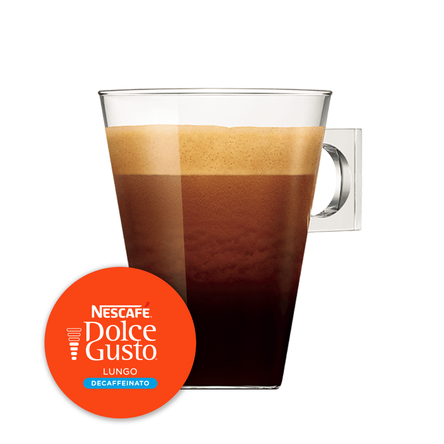 Capsule met kop koffie NESCAF&Eacute; Dolce Gusto Lungo Decaffeinato 16 Capsules