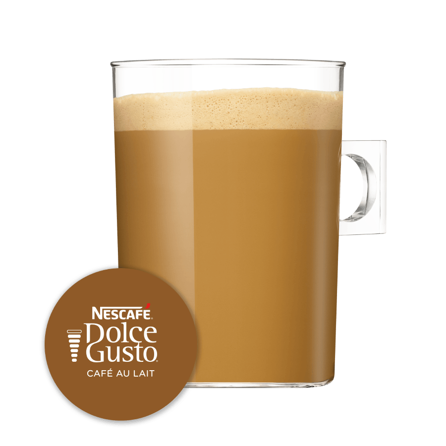 Capsule met kop koffie NESCAF&Eacute; Dolce Gusto Caf&eacute; Au Lait 16 Capsules