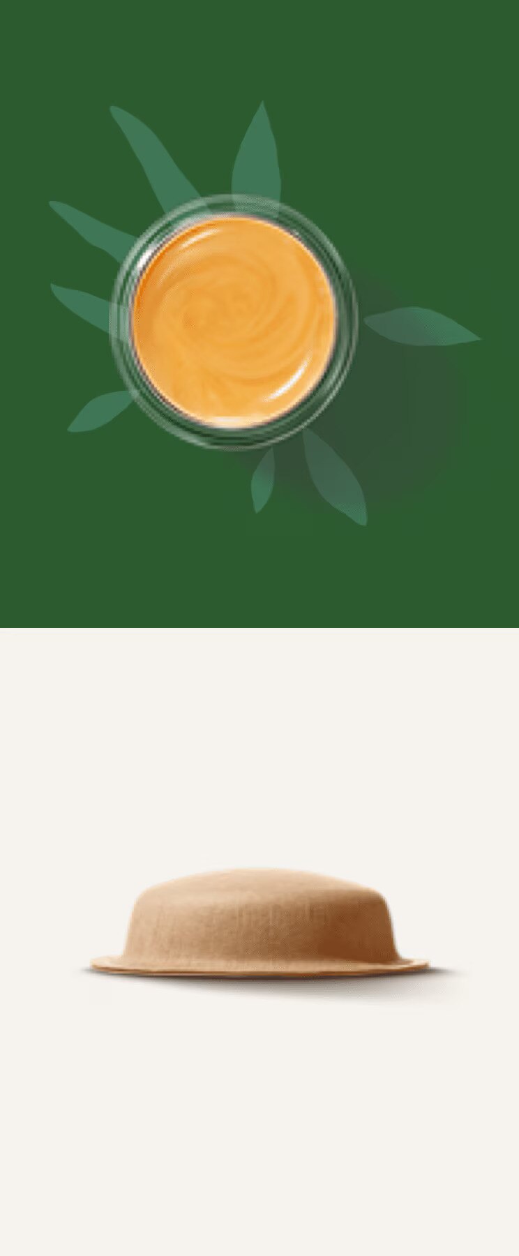 tak met bladeren naast een kop, een pad en een zakje