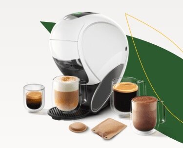 NEO Latte-machine met een assortiment van dranken