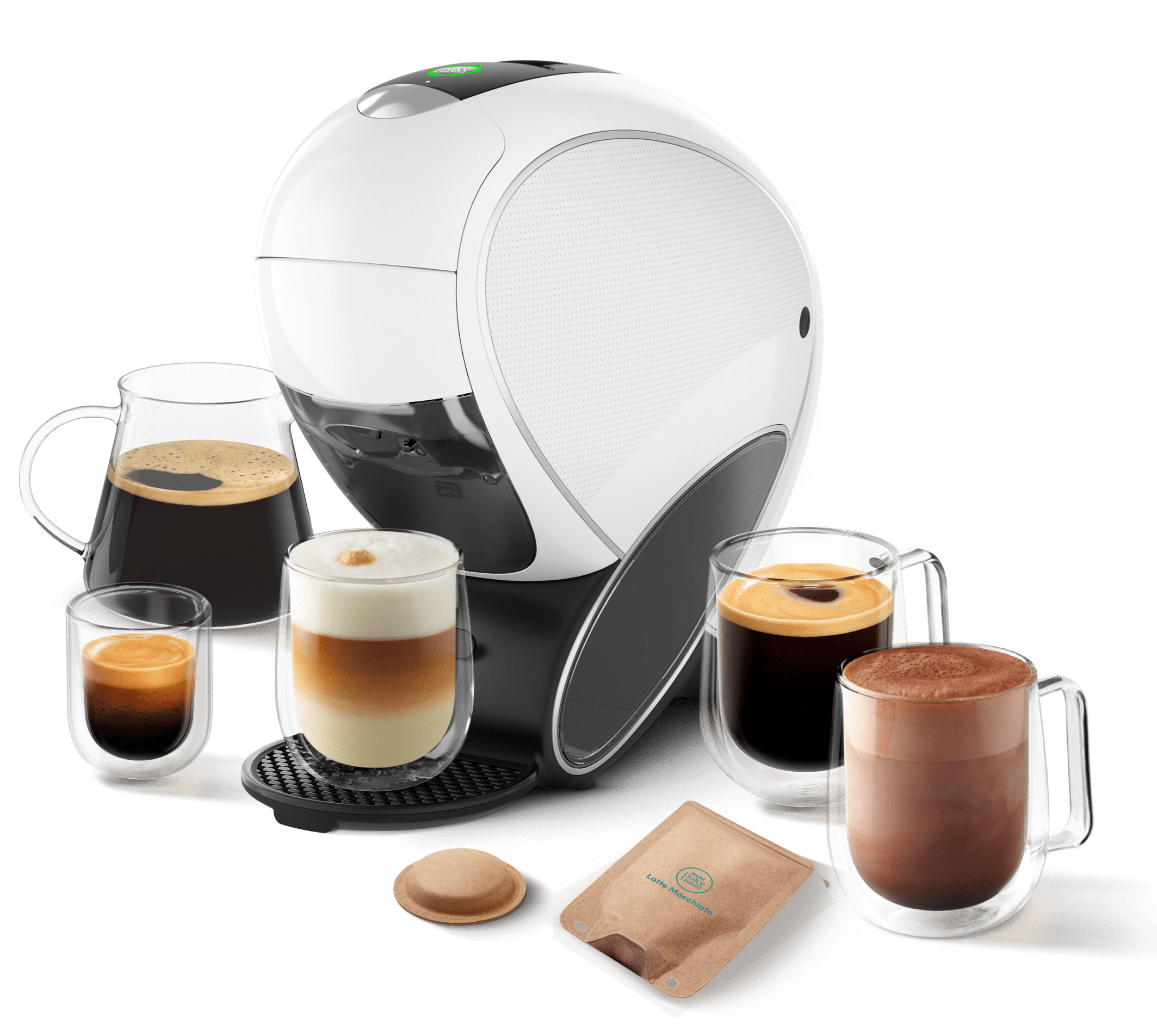 NEO Latte-machine met een assortiment van dranken